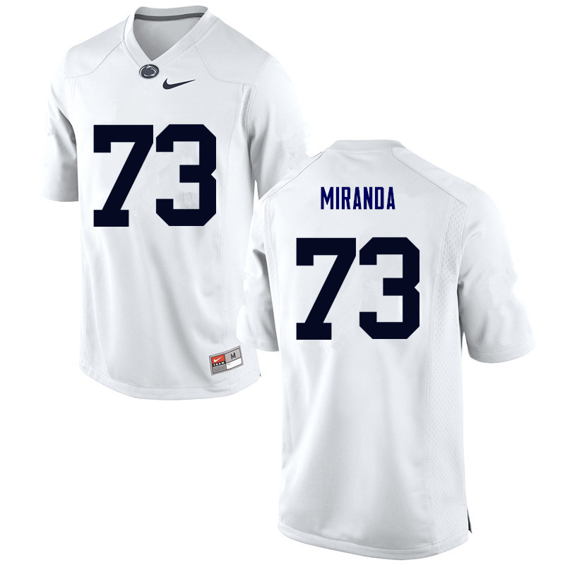 NCAA Nike Men's Penn State Nittany Lions Mike Miranda #73 College Football Authentic White Stitched Jersey SBK3398EM